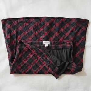 NORTHSTYLE Red Green Plaid Midi Skirt Size 18 Tartan Holiday Academia Retro